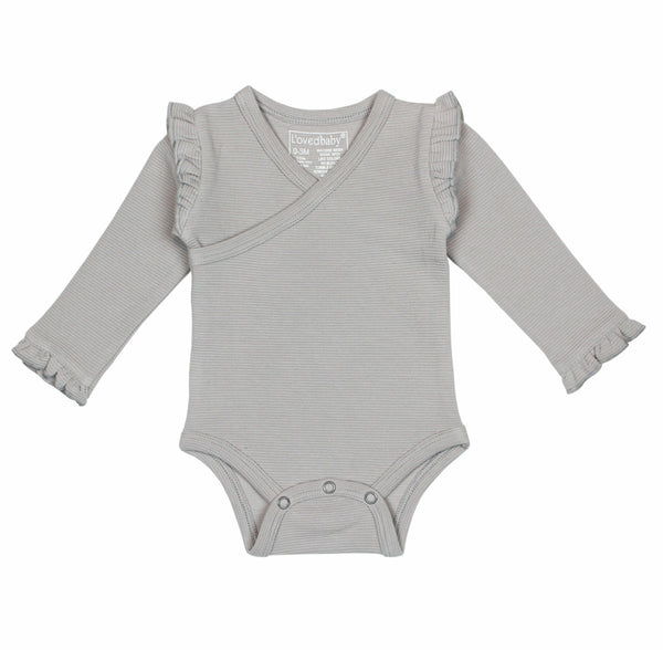 Corduroy Ruffle Wrap Bodysuit