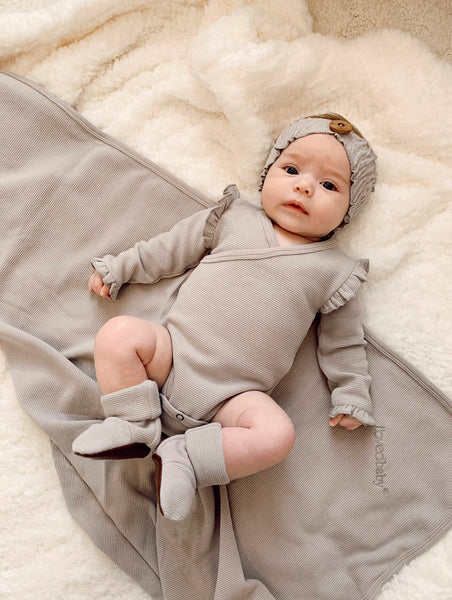 Corduroy Ruffle Wrap Bodysuit