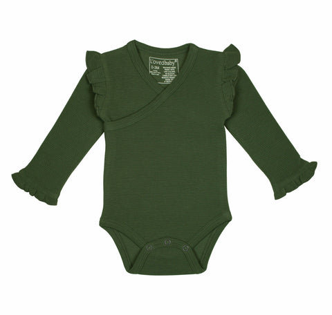Corduroy Ruffle Wrap Bodysuit